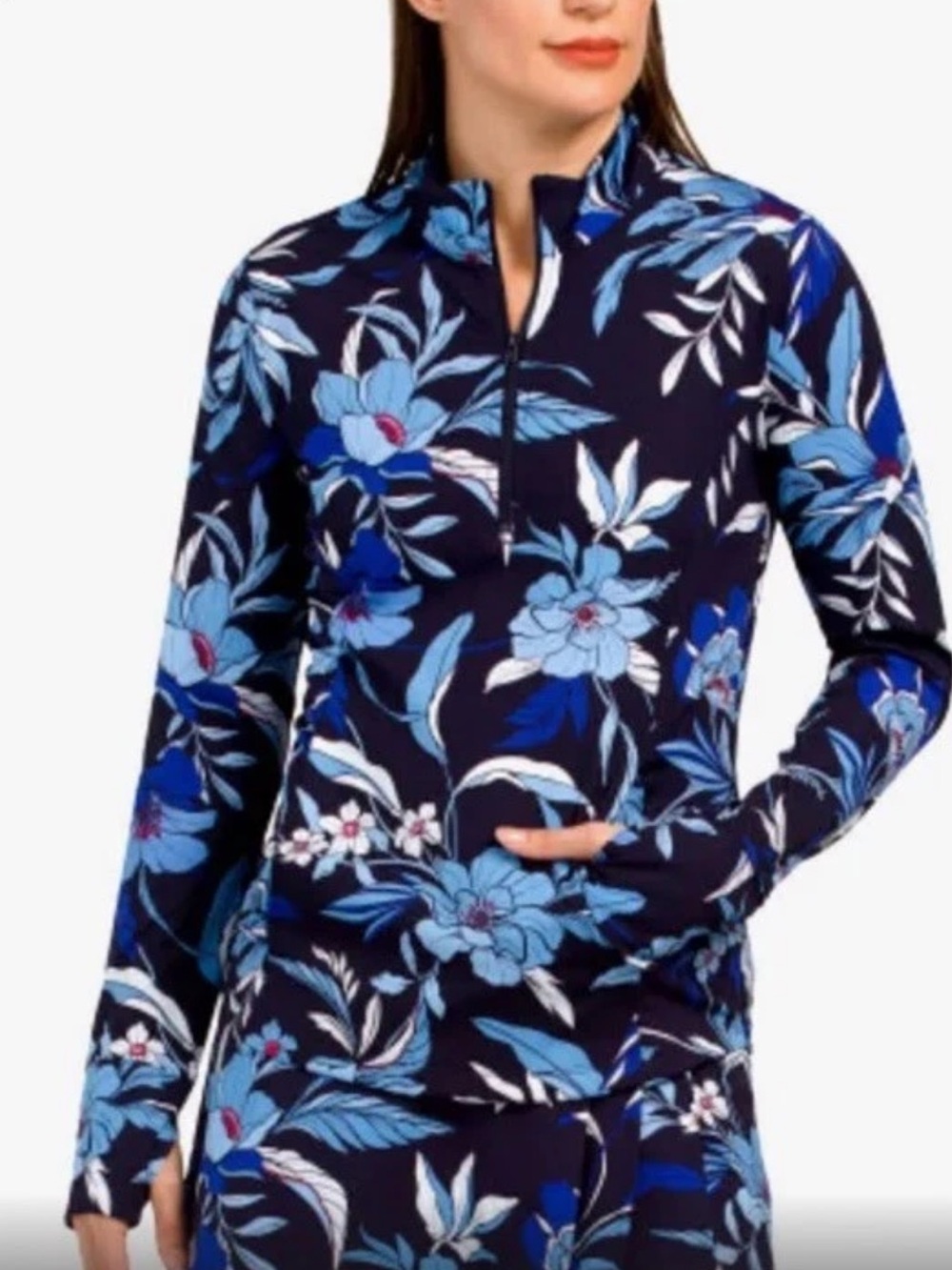 Tommy Bahama Active 1/4 Zip Pullover Top Golf/Tennis w/ kangaroo Pocket Size XS